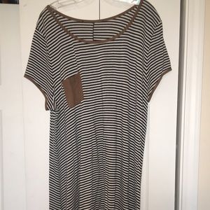 Plus Size Striped T-shirt Dress